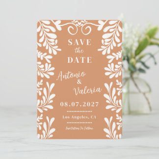 Faire-part de mariage mexicain Terracotta Talavera