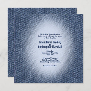 Faire-part de mariage Midnight Blue Denim