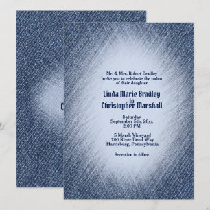 Faire-part de mariage Midnight Blue Denim