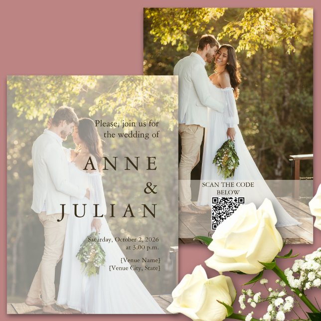 Faire-part de mariage minimale avec 2 photos et co (Créateur téléchargé)