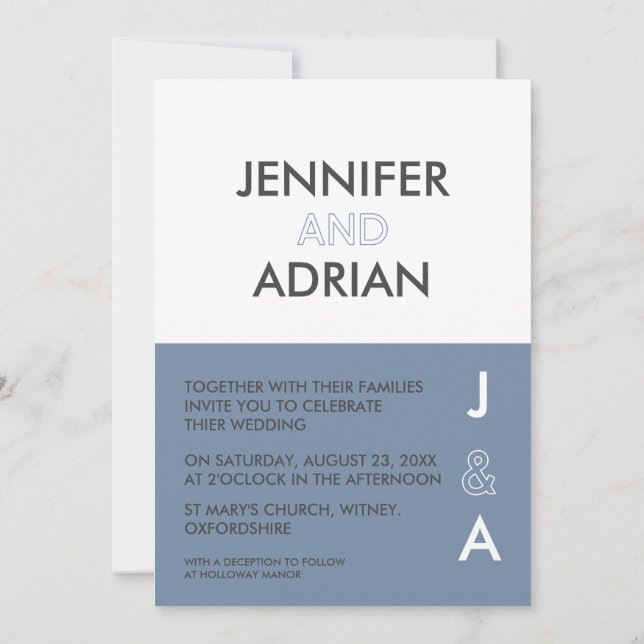 Faire-part de mariage minimaliste (Dos)