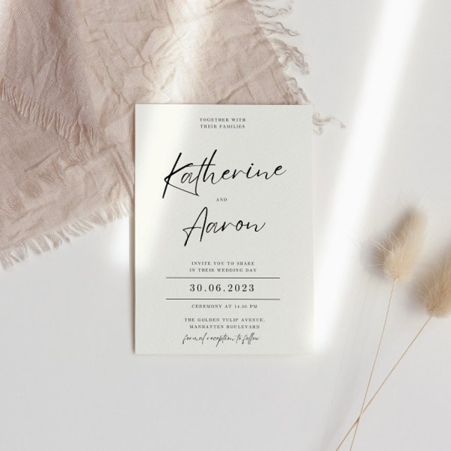 Faire-part de mariage minimaliste (Créateur téléchargé)