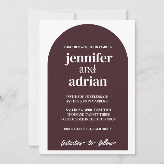 Faire-part de mariage minimaliste (Dos)