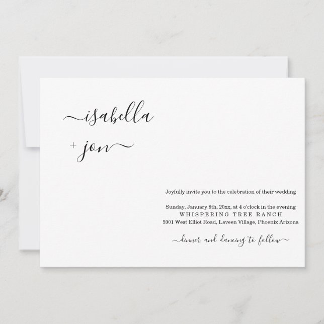 Faire-part de mariage minimaliste (Devant)