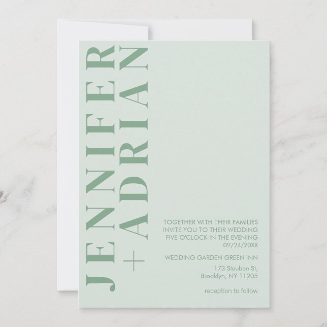 Faire-part de mariage minimaliste (Dos)