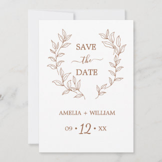 Faire-part de mariage minimaliste à monogramme de