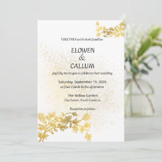 Faire-part de mariage minimaliste à motif floral o