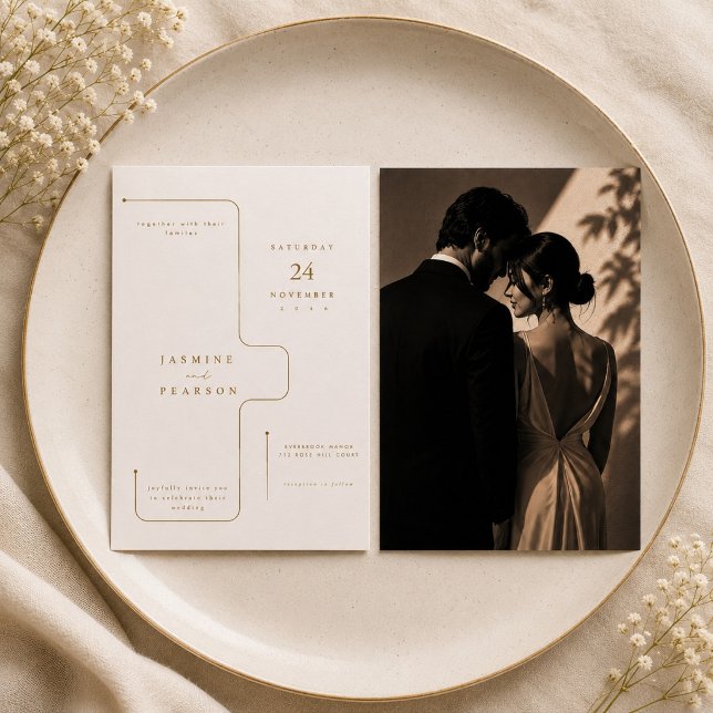 Faire-part de mariage minimaliste architectural (Créateur téléchargé)