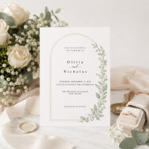 Faire-part de mariage minimaliste avec arche et ve