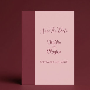 Faire-Part de Mariage Minimaliste avec Bar Bourgog