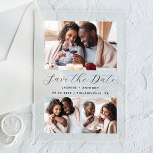 Faire-part de mariage minimaliste avec collage de 