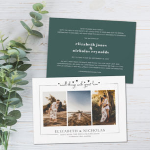Faire-part de mariage minimaliste avec photo