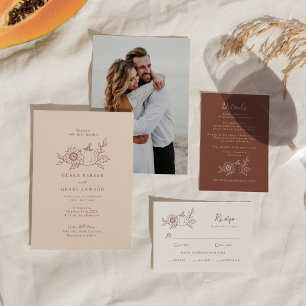 Faire-part de mariage minimaliste biologique à la