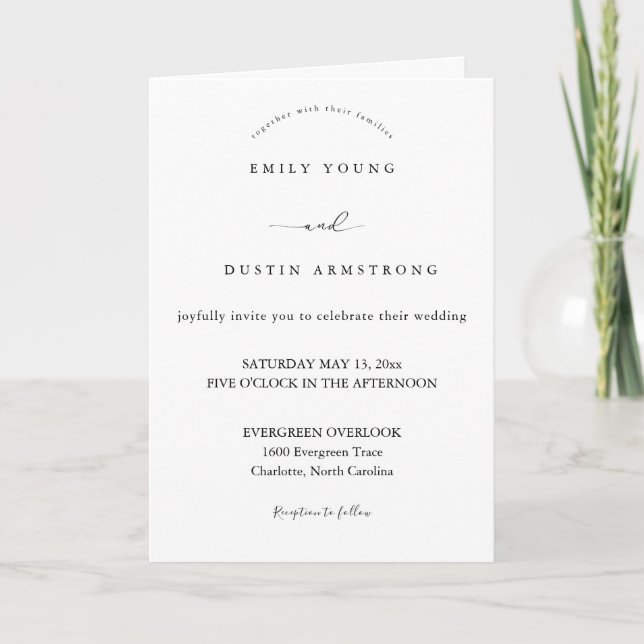 Faire-part de mariage minimaliste bohème (Devant)