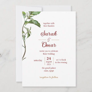 Faire-Part de Mariage Minimaliste Branche Botaniqu
