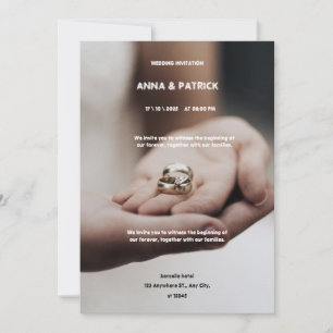 Faire-part de mariage minimaliste Brown et blanc