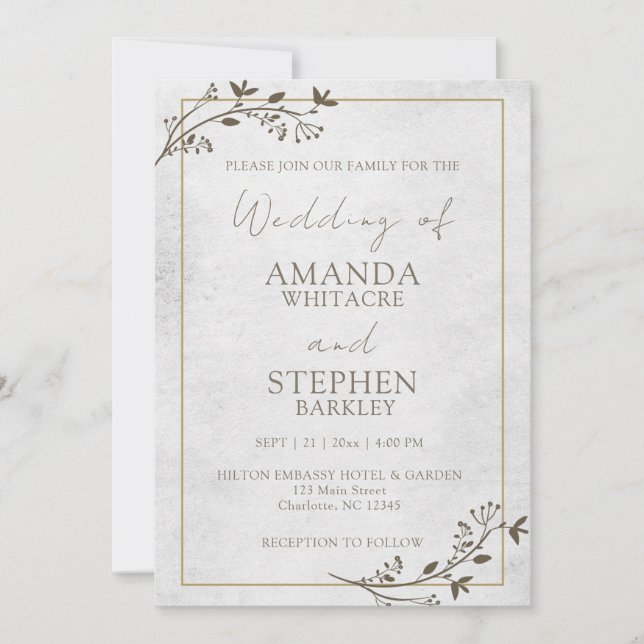 Faire-Part de Mariage Minimaliste Budget (Devant)