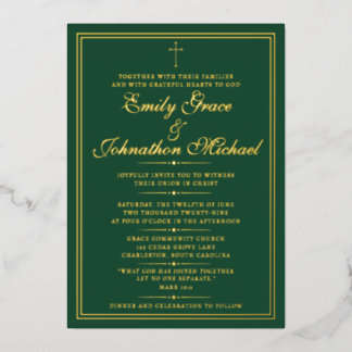 Faire-part de mariage minimaliste chrétien orné de