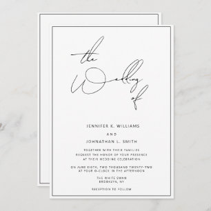 Faire-part de mariage minimaliste classique simple