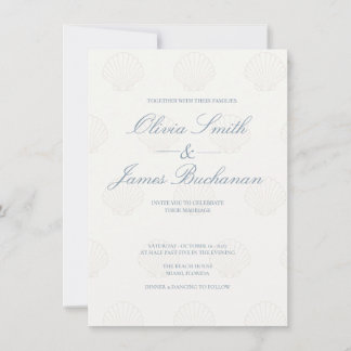Faire-Part de Mariage Minimaliste Coquillage de la