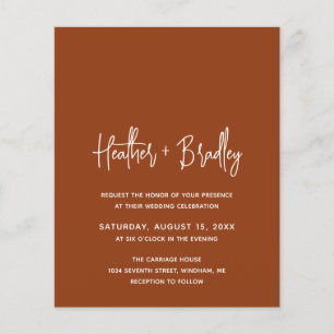 Faire-part de mariage minimaliste cuivre moderne p