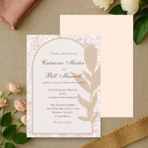 Faire-part de mariage minimaliste d'arc botanique