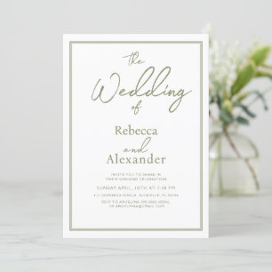 Faire-part de mariage minimaliste de calligraphie