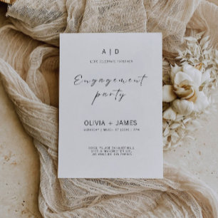 Faire-part de mariage minimaliste de la partie d'e