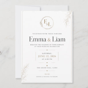 Faire-part de mariage minimaliste de luxe – Dou El