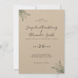 Faire-part de mariage minimaliste d'Eucalyptus