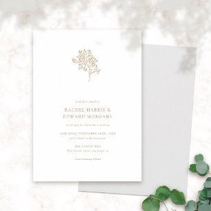 Faire-part de mariage minimaliste d'olivier Or