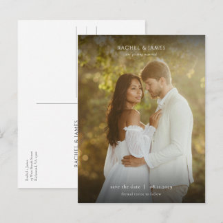 Faire-part de mariage minimaliste élégant avec pho
