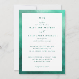 Faire-part de mariage minimaliste élégant sarcelle