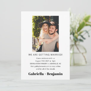 Faire-Part de Mariage Minimaliste en Blanc avec Ph