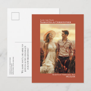 Faire-part de mariage minimaliste en terre cuite