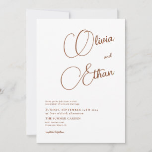 Faire-part de mariage minimaliste en terre cuite