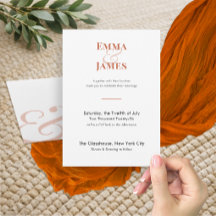 Faire-part de mariage minimaliste en terre cuite |