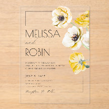 Faire-part de mariage minimaliste Fleur d'anémone