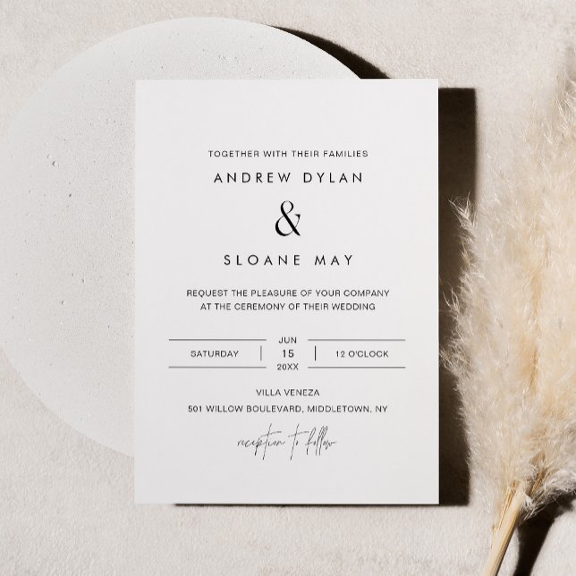 Faire-part de mariage minimaliste HARLOW (Créateur téléchargé)
