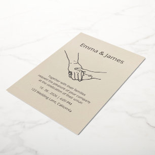 Faire-part de mariage minimaliste ligne artistique