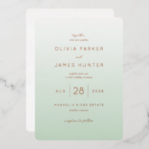 Faire-part de mariage minimaliste Menthe élégant