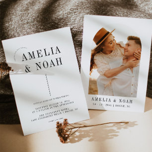 Faire-part de mariage minimaliste moderne