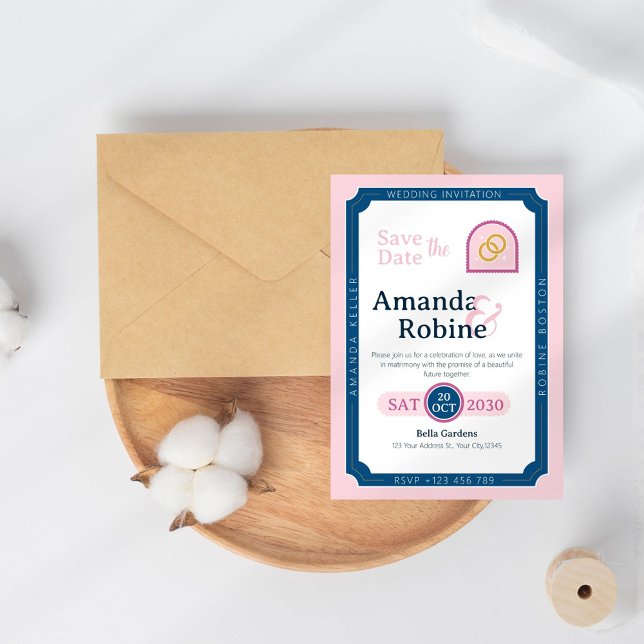 Faire-part de mariage minimaliste moderne (Créateur téléchargé)