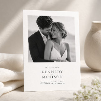 Faire-part de mariage minimaliste moderne avec pho
