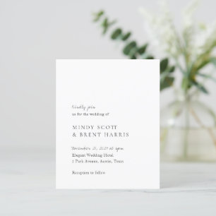 Faire-Part de Mariage Minimaliste Moderne Économiq