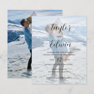 Faire-part de mariage minimaliste moderne et écono
