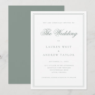 Faire-part de mariage minimaliste moderne Sage Gre