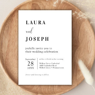 Faire-part de mariage minimaliste moderne simple b