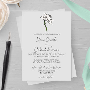 Faire-part de mariage minimaliste Narcisse