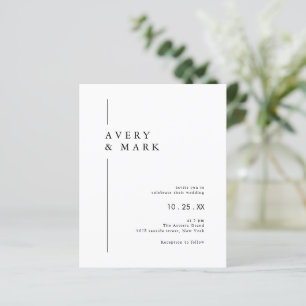 Faire-part de mariage minimaliste noir budget
